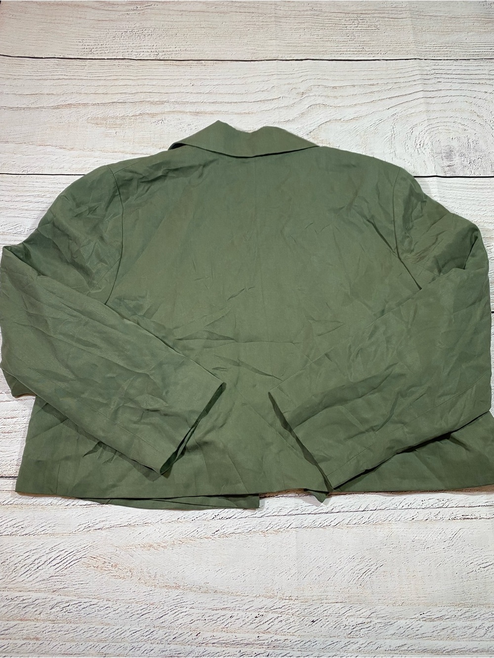 Banana Republic NWT Olive Green Double-Breasted Cropped Blazer Flight Jacket 14 - Picture 8 of 16